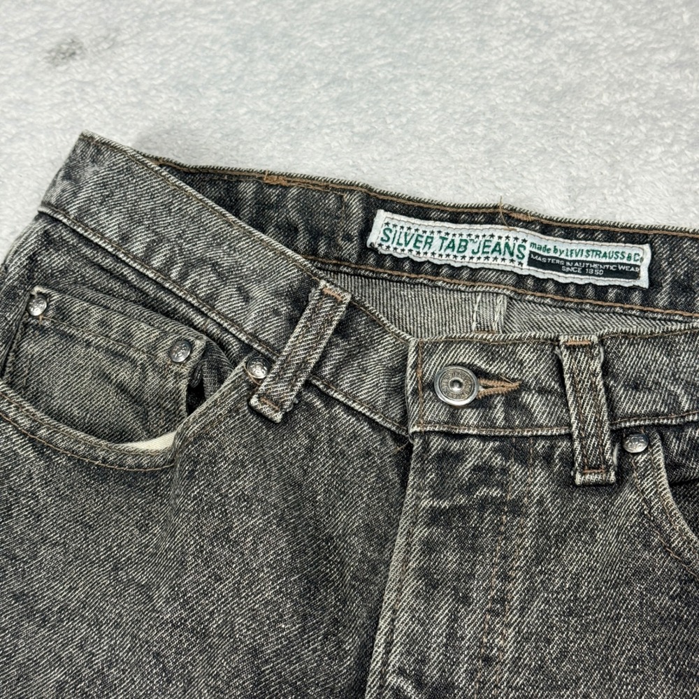 Levi's SilverTab 512 Jeans Mens 30x34 Black Acid Wash Vintage Made in USA Slim